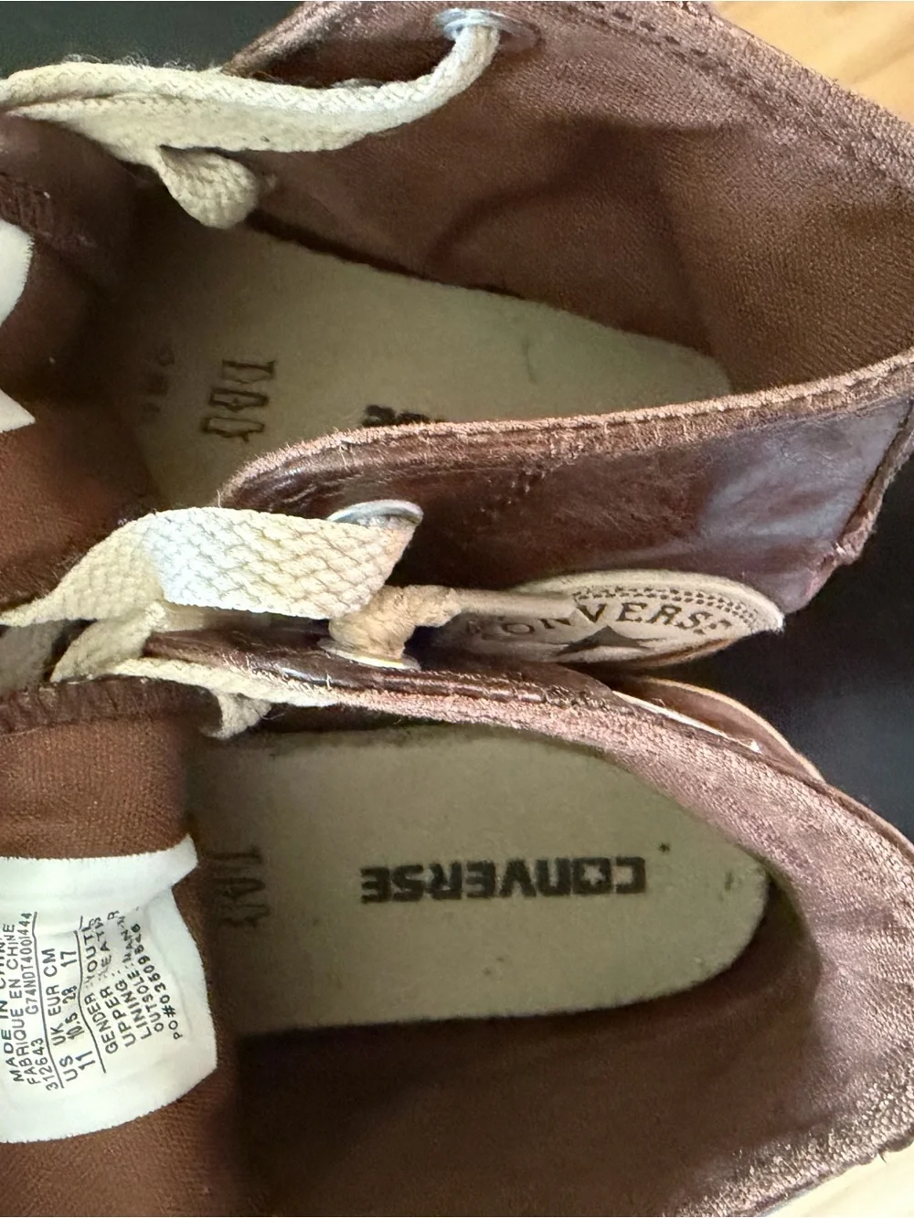 Converse Kids High-Top Sneakers in Brown and Tan